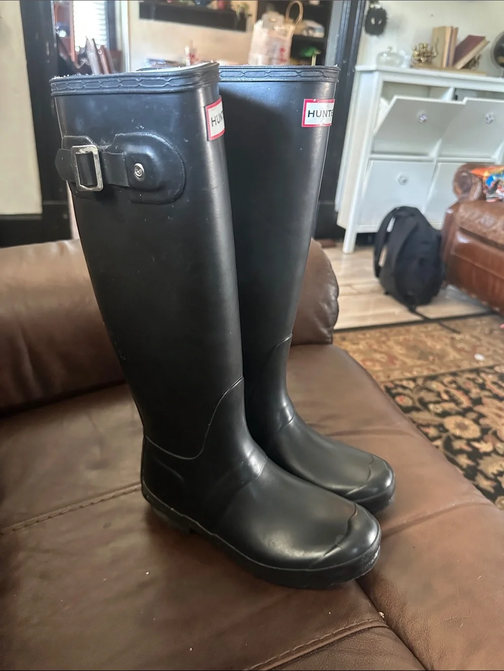 Hunter Black Tall Waterproof Rain Boot